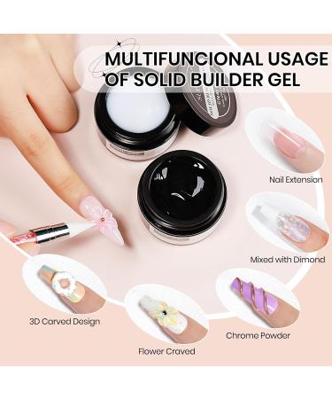  SUPWEE Solid Builder Nail Gel Kit Clear and White Multifunctional 3D for Nail Art Rhinestones Nail Glue for Home Use - Buy Online on GoSupps.com