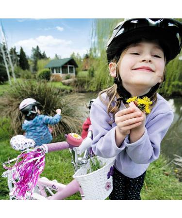 Girls Bike Bell and Streamers - Flower Design Bell with 2 Pack Streamers for Children's Bicycle Accessories - Buy Online on GoSupps.com