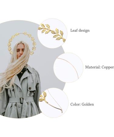 Elegant Golden Leaf Design Bridal Headband Tiara Crown Hair Hoop for Weddings - Buy Online on GoSupps.com