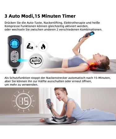 Cervical Neck Traction Device - Double Dynamic 3 Degrees Massage & 50 Warming for Pain Relief - Buy Online on GoSupps.com