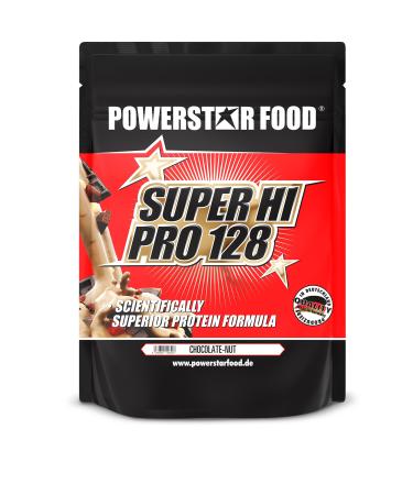 Powerstar Super Hi Pro 128 |Multi-component protein powder Chocolate-Nut 1kg |Highly possible biological value |Protein powder with 79% protein i.tr.|Protein shake for building muscle chocolate groove 1 kg (1 Pack) - Buy Online on GoSupps.com