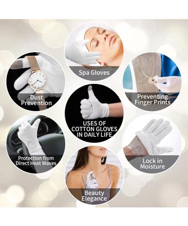 WLLHYF 2 Pairs White Cotton Moisturizing Gloves Spa Touch Screen Gloves Overnight Bedtime Moisturizing Hands Gloves Dry Hands Lotion Gloves Eczema Gloves for Men Women (2 Pair) - Buy Online on GoSupps.com