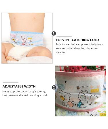 HEALLILY Baby Belly Button Band 4pcs - Cotton Umbilical Cord Infant Belly Band for Newborns | Cartoon Soft Navel Binder for Babies - Buy Online on GoSupps.com