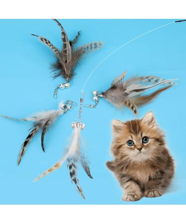 MWOOT 6pcs Cat Feather Toys with Bells Feather Toys Spinning Attachment for Indoor Cats and Kitten Catcher Replacement Feather Refills with Bells Feather Cat Toys for Playing Catcher and Exercising - Buy Online on GoSupps.com