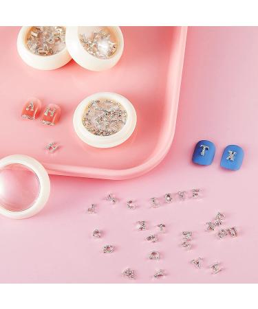 104-Piece 3D Letter Nail Studs & Rhinestone Crystal Decals | Alphabet Nail Art Decoration in Silver for Women & Girls - Buy Online on GoSupps.com