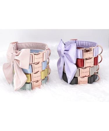 Unique Purple Silk Dog Collar with Bow | Durable XL Dog Collar for Weddings & Special Occasions - Buy Online on GoSupps.com