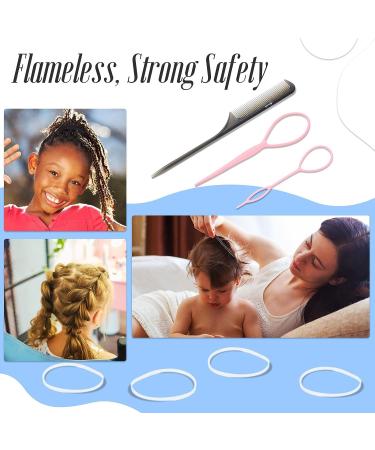 Clear Hair Rubber Bands Set with Styling Tools for Girls, Women & Kids - 1000pcs Marcoido Elastics + Braid Tools + Rat Tail Comb - Buy Online on GoSupps.com