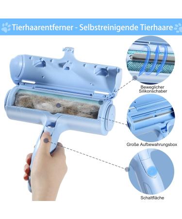 Ace2ace Reusable Animal Hair Remover Lint Roller - Perfect for Dog & Cat Hair on Sofas Carpets & More - Baby Blue - Buy Online on GoSupps.com