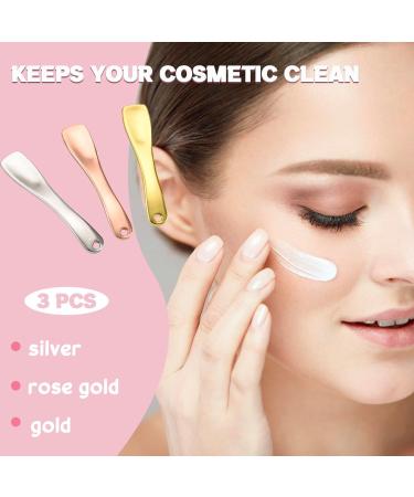 Metal Makeup Spatula Tool | Skincare & Cosmetic Scoop for Creams Lotions Masks - Rose Gold Silver Gold Options - Buy Online on GoSupps.com