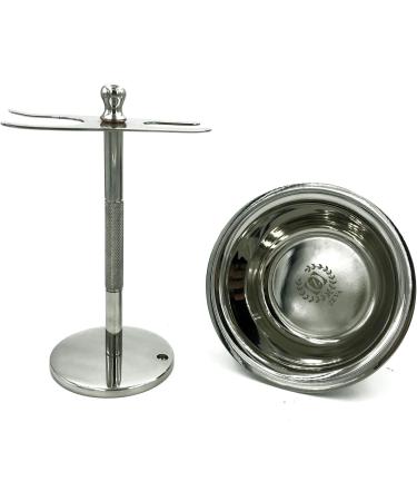 Deluxe Chrome Razor & Brush Stand | Premium Safety Shaving Kit | Stainless Steel Finish | Hypoallergenic Brush & Mug - Perfect Men's Gift - Buy Online on GoSupps.com