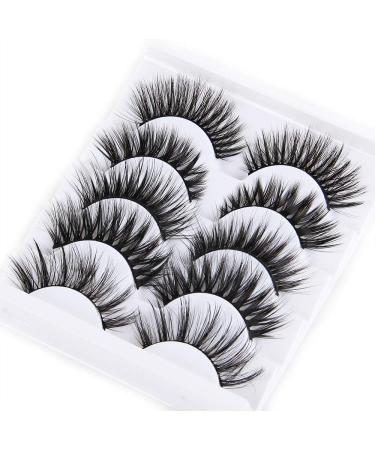 Professional 5 Pack Faux 3D Mink Eyelashes Thick Long Multilayer Fluffy False Eyelashes Natural Look Fake Eye Lash Reusable 3D for Make UP 5AS08-5pair - Buy Online on GoSupps.com