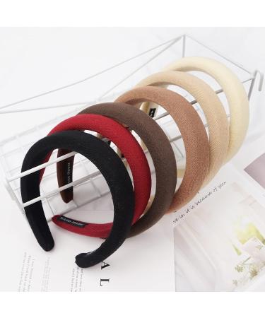 Qearl Padded Headband for Women 6Pcs - Thick Wide Vintage Sponge Headbands for Hair Accessories - Buy Online on GoSupps.com