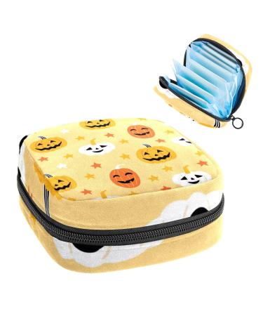 Sanitary Napkin Storage Bag Halloween Pumpkin Menstrual Cup Pouch Nursing Pad Holder Tampon Bags Feminine Product Pouches Portable Period Kit Bag Color 7