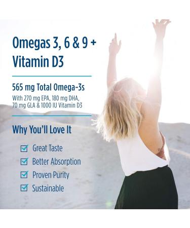  Tudor Nordic Natural Omega-D3 Lemon Flavor 565 mg of Omega-3 + 70 mg of GLA + 1000 IU of Vitamin D3-60 EPA and DHA Healthy Skin and Joints Cognition Positive Mood Non-GMO 30 Servings - Buy Online on GoSupps.com