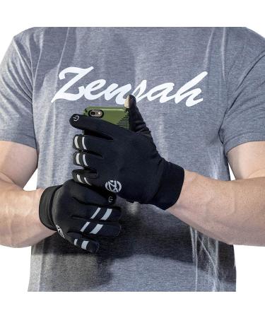 Zensah Smart Running Gloves - Large Black | Touch Screen Compatible - Buy Online on GoSupps.com