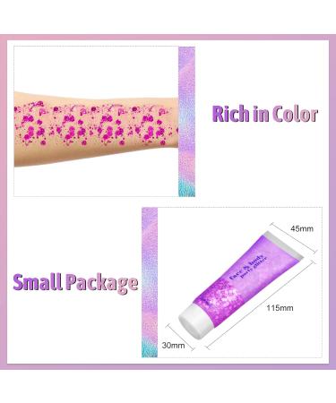 BestAuty Body Glitter Gel 50ml - Long-Lasting Festival Glitter for Face Hair and Lips - #4 Light Violet DIY Makeup - Buy Online on GoSupps.com