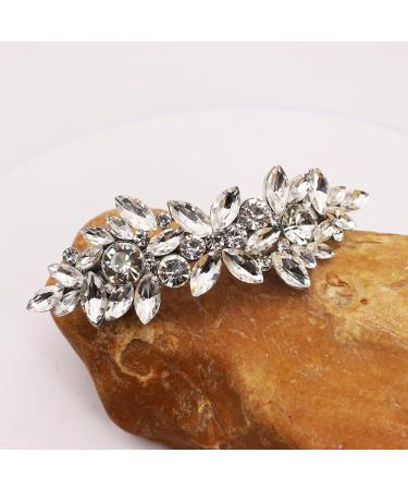 Crystal Hair Clips Diamante Wedding Hair Accessories Elegant Rhinestone Barrette Silver Flower Hair Pins for Bridal Bridesmaid Girls Jewelry Hair Decorations Wedding Party Gift - Buy Online on GoSupps.com