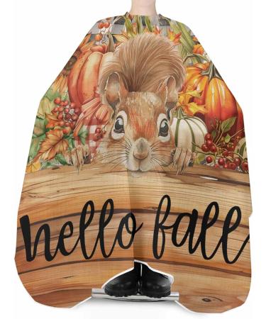 Buffalo Plaid Squirrel Pumpkin Barber Cape - Adjustable Hair Cutting Cape for All Ages Retro Thanksgiving Hairdressing Accessory 55x63 Inch - Buy Online on GoSupps.com