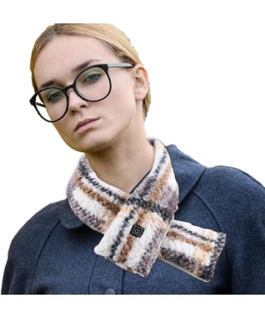 Vesone Neck Heating Pillow | Heated Scarf with 3 Temperature Settings | Versatile Neck Warmer for Men Women & Girls | Cream White Striped - Buy Online on GoSupps.com