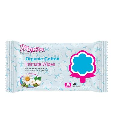 Maxim Hygiene Products Organic Cotton Intimate Wipes 20 Wet Wipes