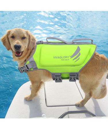 Vivaglory Dog Lifeguard Vest - Skin-Friendly Neoprene for Large Dogs | Quick Lock D-Ring | XL Green (71-84cm) - Buy Online on GoSupps.com