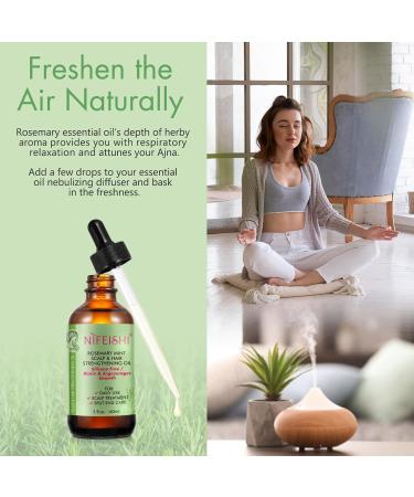 Rosemary Oil for Hair Growth 60ml Rosemary Mint Scalp & Hair Strengthening Oil Organic & Pure Rosemary Essential Oil with Applicator - Buy Online on GoSupps.com