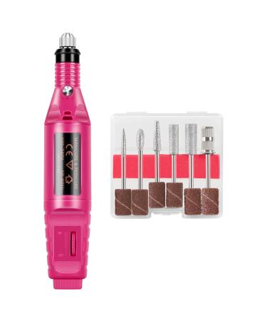 PEACECOLOR Red Mini Nail Drill Machine Electric Nail Files for Beginners Professional Compact Nail Drill Machine Set for Acrylics Nails Electronic Equipment Home Salon DIY Nail Art Use Xa-29