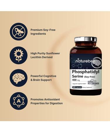 Double Strength PhosphatidylSerine 400mg | 180 Capsules | Soy-Free | Derived from Sunflower | Cognitive Health & Brain Function Support | Non-GMO - Buy Online on GoSupps.com