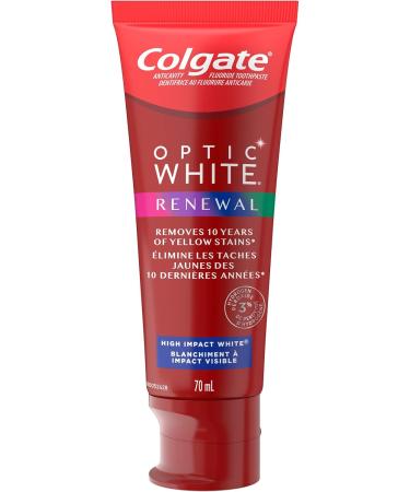 Colgate Optic White High Impact Whitening Toothpaste Minty Fresh Taste Enamel Safe Fluoride for Cavity Protection with Hydrogen Peroxide 70 mL Whitening 70 ml (Pack of 1) - Buy Online on GoSupps.com