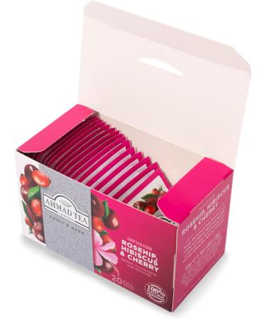 Ahmad Tea Rosehip Hibiscus & Cherry Fruit Herbal Infusion - 20 Tea Bags - Buy Online on GoSupps.com