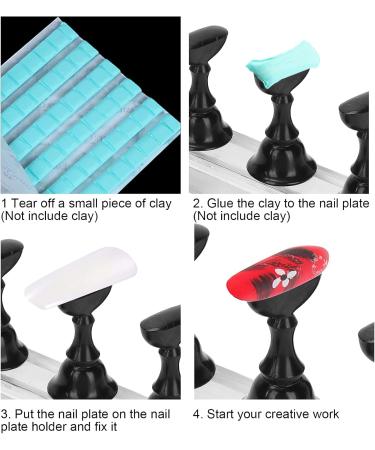 Acrylic Nail Art Display Practice Stand Magnetic Nail Fingernail Tip Holder Manicure Set Tool Fingernail DIY Nail Stand for False Nail Manicure Tool Salon Use Home Salon Makeup Essential(Black) - Buy Online on GoSupps.com