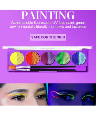  AmourGlint 10-color face paint kit fluorescent water-based body paint + 2 brushes. Vibrant body paint colors for fluorescent parties and festivals. (#2 11g) - Buy Online on GoSupps.com