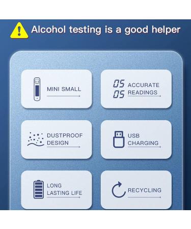 Fafeicy Portable Handheld Alcohol Breath Tester | Response Time 20s | 0-0.19% BAC | 0-0.95mg/L Measuring Range | Car & Home Use - Buy Online on GoSupps.com