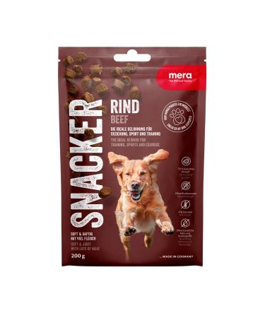 Mera Snacker beef (1 x 200g) cereal -free soft Hundeleckerli for training or as a snack hearty meaty treats for all dogs beef (1x200g) - Buy Online on GoSupps.com