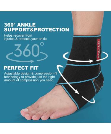 SNEINO Ankle Brace for Men & Women - Adjustable Stabilizer for Basketball, Running, Achilles - Breathable Support for Joint Pain Relief & Injury Recovery (Blue) - 1 Pack - Buy Online on GoSupps.com