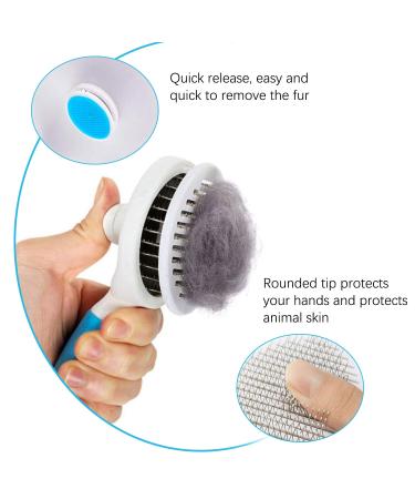 Self-Cleaning Cat & Dog Brush | Undercoat Grooming Tool for All Hair Types - Buy Online on GoSupps.com