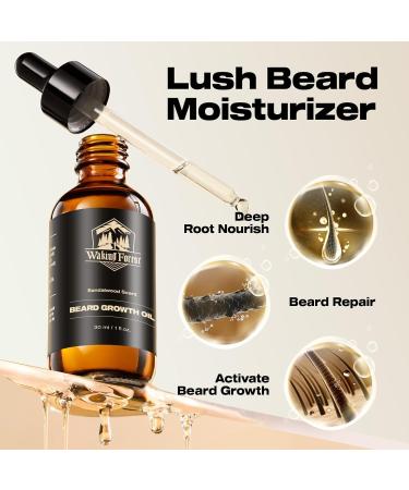 Waking Forest Beard Oil - Sandalwood Beard Growth Oil with Vitamin E Rosemary Castor & Argan - Ideal for Men's Grooming - Buy Online on GoSupps.com