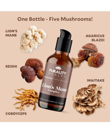 PURALITY HEALTH Lion s Mane Complex Nano Liposomal Maximum Absorption for Brain Health Memory Focus & Nerve Support with Reishi Cordyceps Maitake 30 Day Supply - Buy Online on GoSupps.com