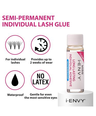 iENVY Waterproof Strong Hold Individual Cluster Lash Glue 2 Pack - Long-Lasting & Clear Adhesive 0.21oz - Buy Online on GoSupps.com