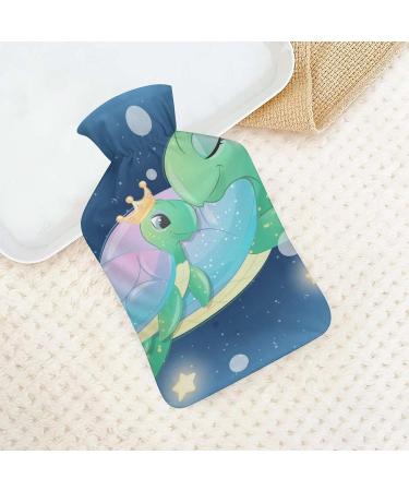 Green Turtle Hot Water Bottle with Plush Cover - Ideal Hand Warmer for Adults & Children - 26.5x15.3cm - Perfect for Comfort & Relaxation - Buy Online on GoSupps.com