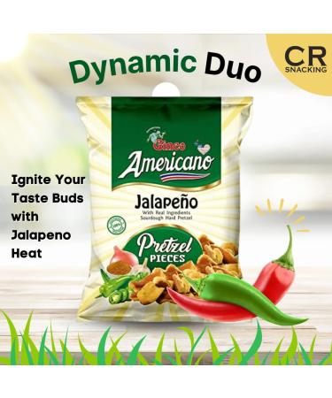 Spicy Americano Jalapeno Pretzel Pieces 10 x 100g - Vegetarian Pub Snack for Sharing - Buy Online on GoSupps.com