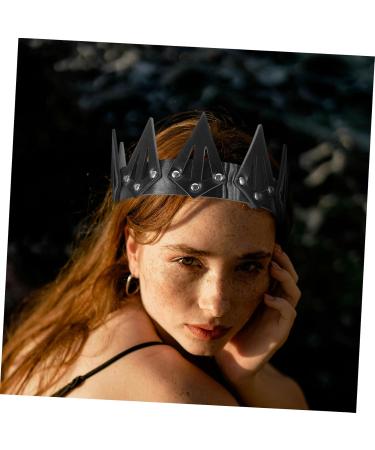 LIFKOME Tiara Crown Halloween Decor Party Photo Prop Party Cosplay Props Pu One Size Black - Buy Online on GoSupps.com