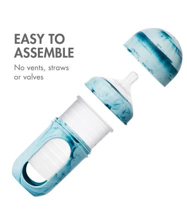 Boon NURSH Reusable Silicone Baby Bottles 3-Pack, 8 Oz Medium Flow - Tie Dye Design - Buy Online on GoSupps.com
