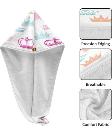 Princess Crown Dry Hair Cap - 2 Piece Quick Drying Towel Set with Button Headband | Super Absorbent & Soft for Effortless Hair Care - International Shipping Available - Buy Online on GoSupps.com