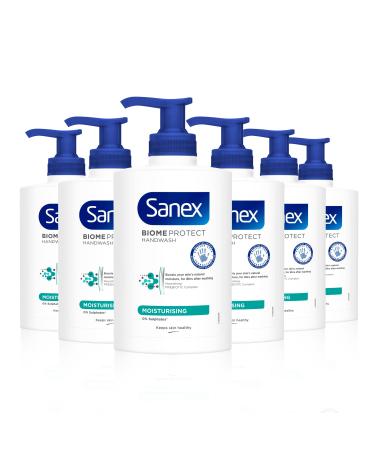Sanex BiomeProtect Moisturising Liquid Hand Wash with Pump 6x250ml Moisturising 41.67 ml (Pack of 6)