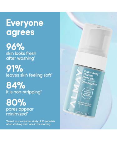 Almay Foam Away Makeup Remover Gentle Face Cleanser Hypoallergenic Face Wash Cruelty-Free Skincare Vegan 100 2.87 fl oz - Buy Online on GoSupps.com
