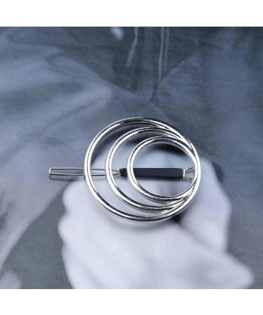 Yheakne Boho Circle Hair Clip Silver Hair Barrette Pin Vintage Round Barrette Hairclip Decorative Bobby Pin Geometric Hair Accessories for Women and Girls (Silver) - Buy Online on GoSupps.com