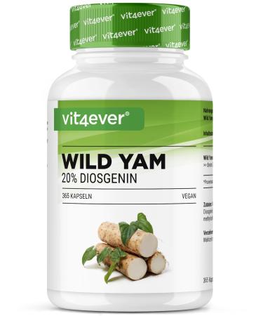Wild Yam Root Extract - 365 Capsules - Original Mexican Wild Yam Root - High dosed with 880mg of extract (including 176mg of diosgenin) per daily dose - Vegan
