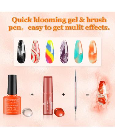 Lavender Violets 25 Pcs Gel Nail Polish Kit with Rose Gold Cat Eye Effect - Includes Blooming Gel, Base Coat, Top Coat, Nail Brush - Soak Off UV LED Varnish for Fashion Party - C401 - Buy Online on GoSupps.com