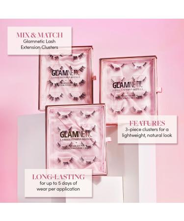 Glamnetic Lash Extension Kit Refill - XOXO Lash Clusters | At-Home Salon Quality Faux Mink Lashes | International Shipping Available - Buy Online on GoSupps.com